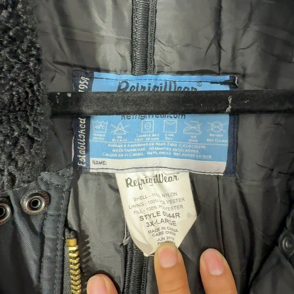 RefrigiWear Iron Tuff Coveralls Mens 3XL Black Nylon Hello Fresh Insulated Work - Picture 3 of 8